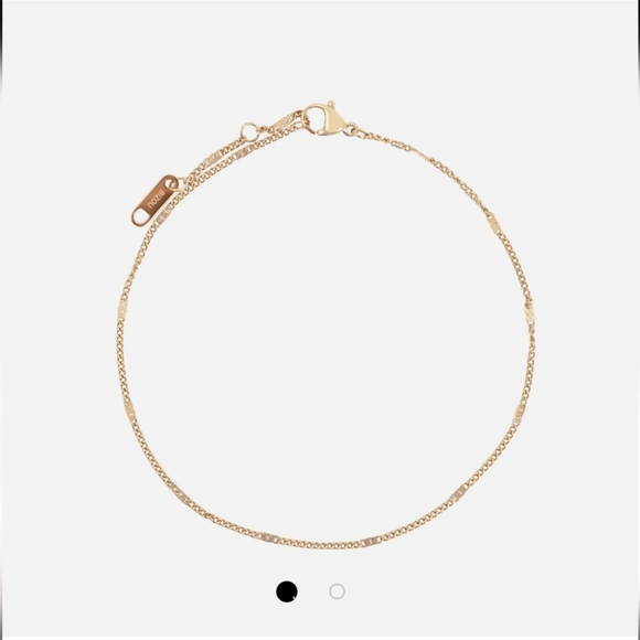 Stainless steel golden ankle chain with flat inserts - Picture 1 of 3